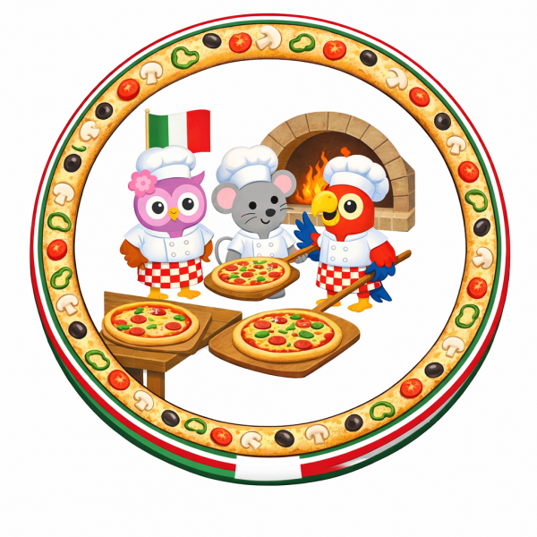 Het 2de kleuter naar de pizzeria